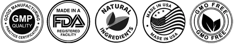 Made in USA, FDA Registered, GMP Certified, Non-GMO, Gluten Free